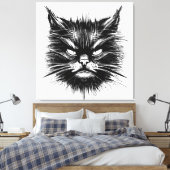 Bad Cat Canvas Afdruk (Insitu (Slaapkamer))