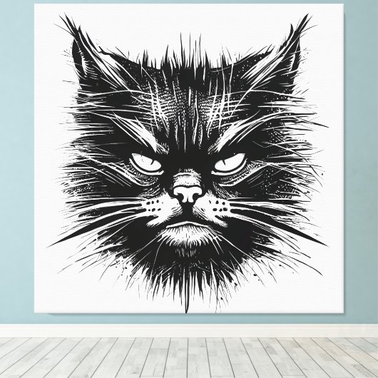 Bad Cat Canvas Afdruk (Insitu (Houten vloer))