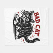 Bad Cat Fleece Deken (Voorkant (Horizontaal))