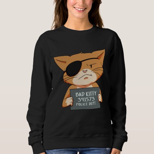 Bad Cat Gangster Mugshot Kitty For Pet Trui (Voorkant)