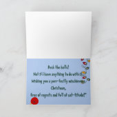 "Bad Cat" gevouwen kerst Wenskaart Kaart (Binnen)