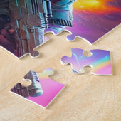 Bad Cat Met Pistool, Futuristische Sci-Fi Astronau Legpuzzel (Zijkant)