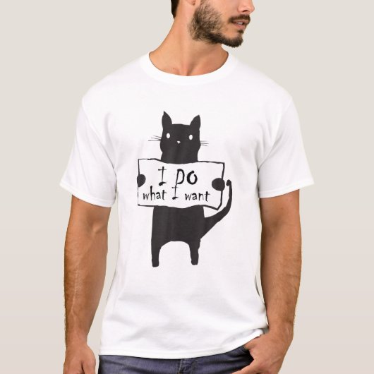Bad Cat TShirt Ik Doe Wat Ik Wil Shirt Grappige Ca (Voorkant)