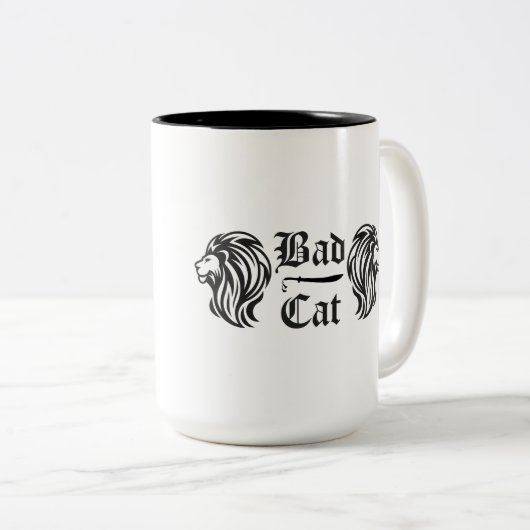 Bad Cat Tweekleurige Koffiemok (Voorkant rechts)