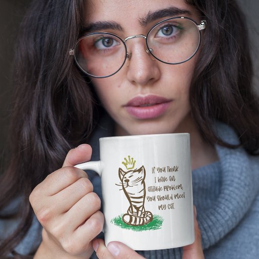 BAD CATTITUDE Funny Grumpy Cat Parent Grote Koffiekop