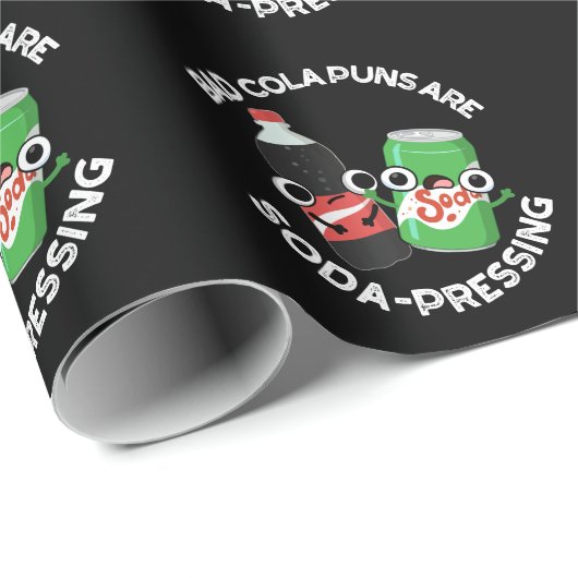 Bad Cola Puns Zijn Soda-persing Soda Pun Dark BG Cadeaupapier (Rol Hoek)