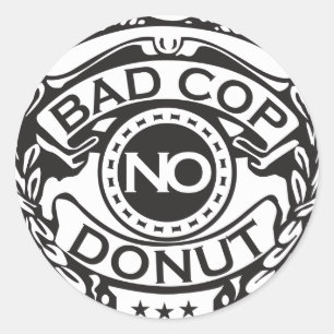 Bad Cop No Donut - Black Ronde Sticker