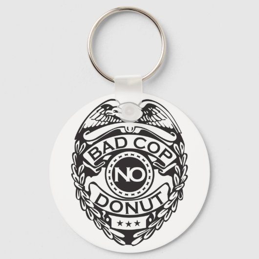 Bad Cop No Donut - Black Sleutelhanger (Voorkant)