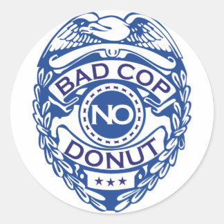 Bad Cop No Donut - Blue Ronde Sticker