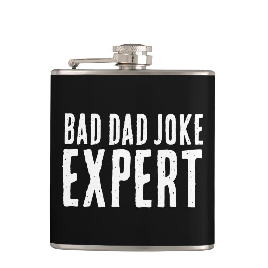 Bad Dad Joke Expert BOLD TYPOGRAFIE Heupfles (Voorkant)