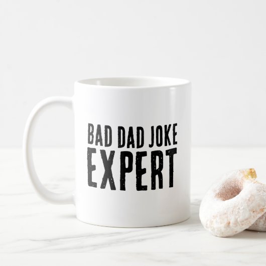 Bad Dad Joke Expert BOLD TYPOGRAFIE Koffiemok (Met donut)
