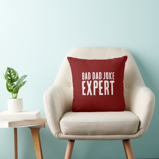 Bad Dad Joke Expert BOLD TYPOGRAFIE Kussen (Stoel)