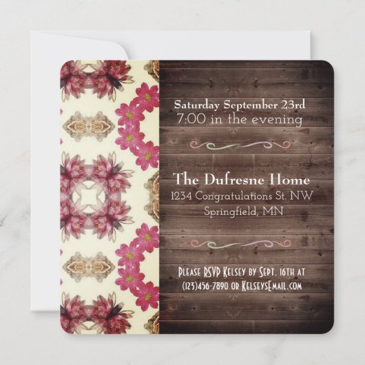 "Bad Dance Moves" Rustic Bachelorette Uitnodiging (Achterkant)