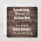 "Bad Dance Moves" Rustic Bachelorette Uitnodiging (Voorkant)