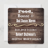 "Bad Dance Moves" Rustic Birthday Uitnodiging (Voorkant)