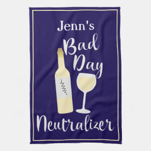 Bad Day Navy Humorous Wine Quote Design Theedoek