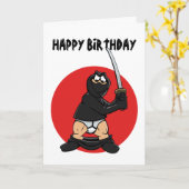 Bad Day Ninja Verjaardagskaart Kaart (Gele Bloem)