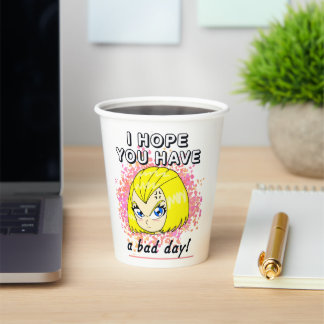 bad day paper cup papieren bekers