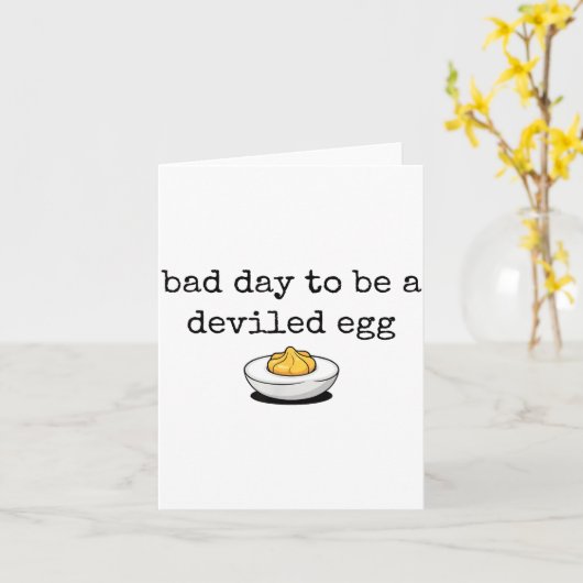 Bad Day To Be A Deviled Egg Funny Thanksgiving Dev Kaart (Gele Bloem)