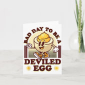 Bad Day To Be A Deviled Egg Funny Thanksgiving Egg Kaart (Voorkant)