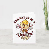 Bad Day To Be A Deviled Egg Funny Thanksgiving Egg Kaart (Voorkant)