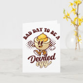 Bad Day To Be A Deviled Egg Funny Thanksgiving Egg Kaart (Gele Bloem)