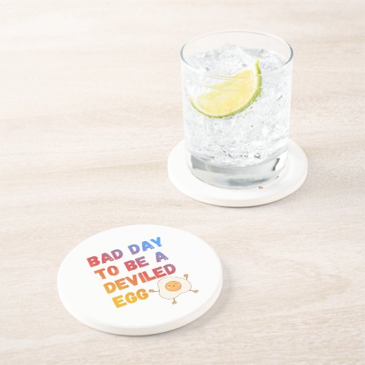 Bad Day to Be a Deviled Egg Zandsteen Onderzetter (Zijkant)