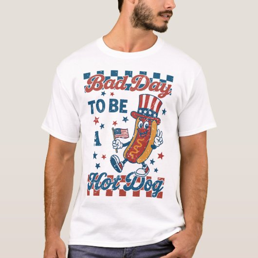 Bad Day To Be A Hot Dog BBQ Grilling Funny Hot Dog T-shirt (Voorkant)