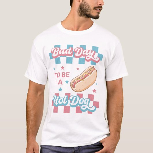 Bad Day to Be a Hot Dog, Funny 4th of July T-shirt (Voorkant)