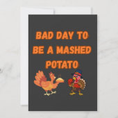 "BAD DAY TO BE A MASHED POTATO" BEDANKKAART (Voorkant)