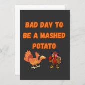 "BAD DAY TO BE A MASHED POTATO"  BEDANKKAART (Voorkant / Achterkant)