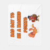 "BAD DAY TO BE A MASHED POTATO"  FLEECE DEKEN (Voorkant)