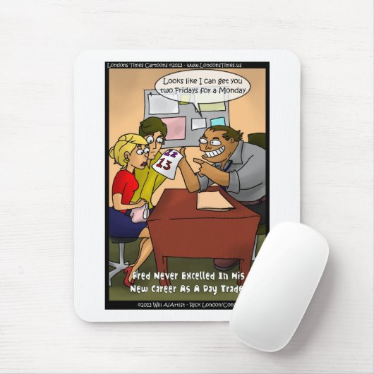 Bad Day Trader Funny Gifts T - shirts Mokken Kaart Muismat (Met muis)