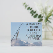 Bad Day Vist beter dan Good Day Work Briefkaart (Staand voorkant)