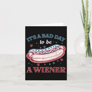 Bad Days Hotdog Wiener 4th July Patriottisch Onafh Kaart