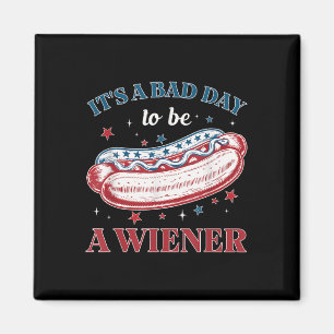 Bad Days Hotdog Wiener 4th July Patriottisch Onafh Magneet