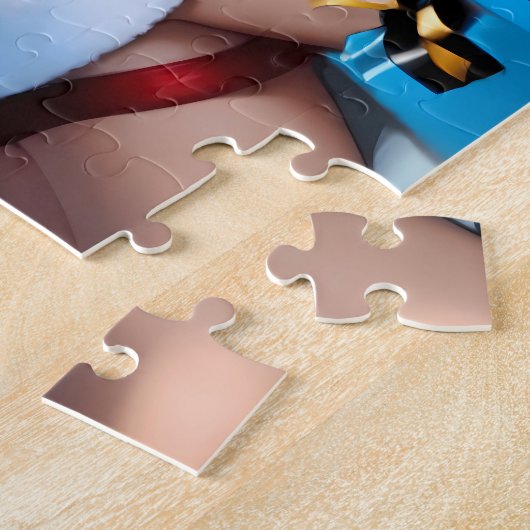 Bad Dirty Santa levert geschenken door een warme o Legpuzzel (Zijkant)