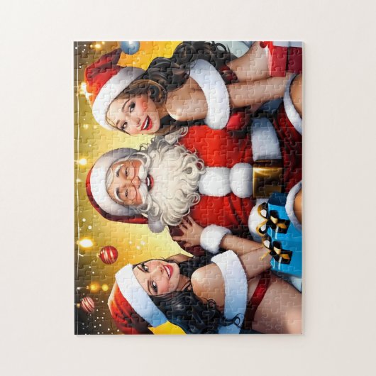 Bad Dirty Santa levert geschenken door een warme o Legpuzzel (Verticaal)