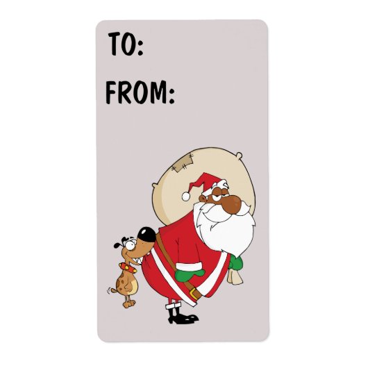 Bad Dog Bites Black Santa Gift Label (Voorkant)