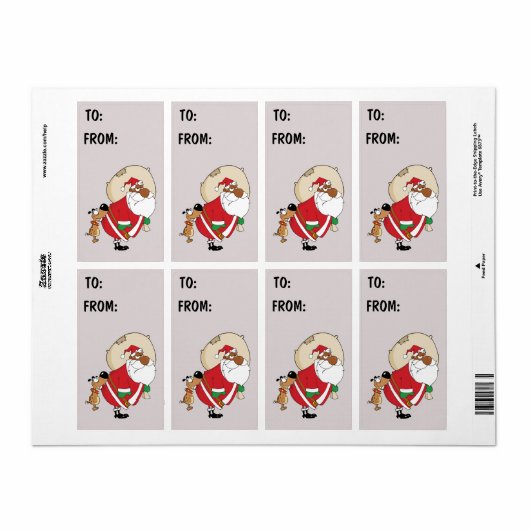 Bad Dog Bites Black Santa Gift Label (Full Sheet)