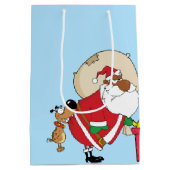 Bad Dog Bites Black Santa op Butt Medium Cadeauzakje (Achterkant)