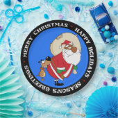 Bad Dog Bites Black Santa op Butt Papieren Bordje (Feest)