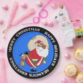 Bad Dog Bites Black Santa op Butt Papieren Bordje (Feest)
