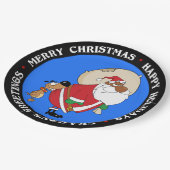 Bad Dog Bites Black Santa op Butt Papieren Bordje (Gekanteld)