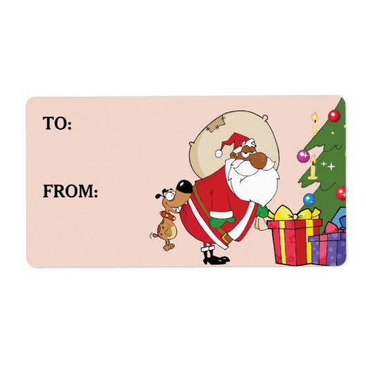 Bad Dog Bites Black Santa Printen Label (Voorkant)