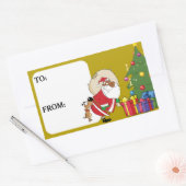 Bad Dog Bites Zwart Santa Gift Label Sticker (Envelop)