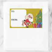 Bad Dog Bites Zwart Santa Gift Label Sticker (Tas)