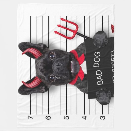 BAD DOG FLEECE DEKEN (Voorkant)