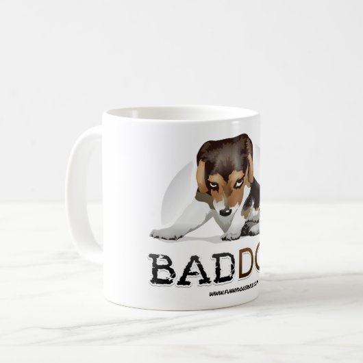 Bad Dog, Funny Dog Coffee & Tea Mok (Voorkant links)