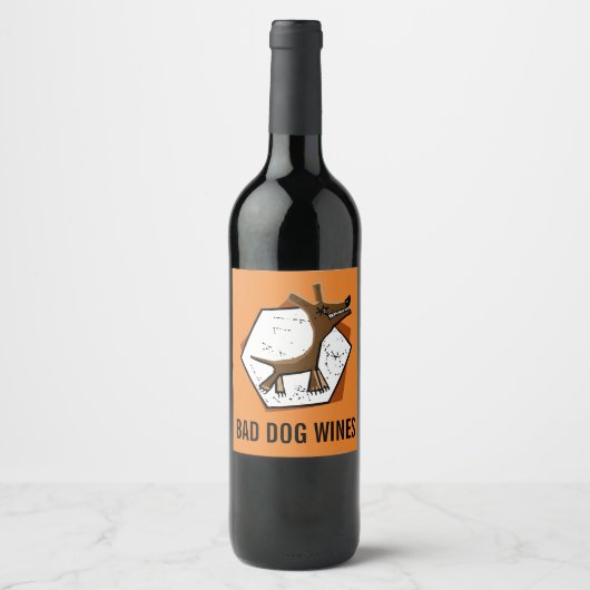 Bad-dog Wijn Etiket (Voorkant)